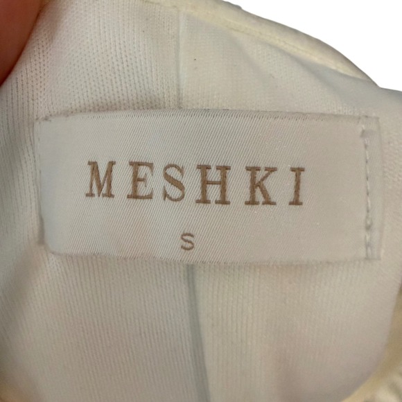 Meshki Brooks Rose Strapless Mini Dress White Size S | Floral Appliqué Bridal - Picture 7 of 8